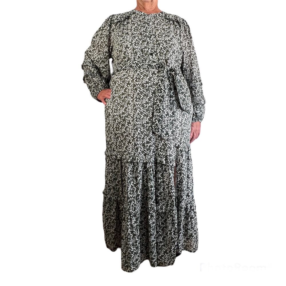 Apiece Apart Gracia Flamenca Dress green Micro Floral Boho